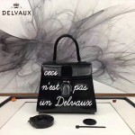 Delvaux-016 唐嫣蕾哈娜同款限量版Le Brillant原單字母塗鴉大號手袋
