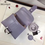 Delvaux-04-2 時尚復古brilliant 芋頭色原版BOX光面牛皮手提單肩包