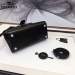 Delvaux-05-5 復古風brilliant 黑色原版BOX光面牛皮大號手提單肩包