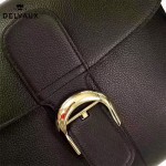 Delvaux-19-3 潮人必備新款brillant黑色原版牛皮豎款大號手提單肩包