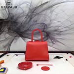 Delvaux-04-3 時尚復古brilliant 西瓜紅原版BOX光面牛皮手提單肩包
