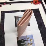 Delvaux-21-2 時尚復古Brillan Frence粉色原版牛皮翻蓋錢包手拿包