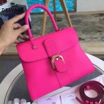 Delvaux-19 潮人必備新款brillant枚紅色原版牛皮豎款大號手提單肩包