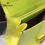 Delvaux-030-5 Sellier Brillant鱷魚紋牛皮 小羊皮內裏可調節肩帶原裝禮盒手提單肩斜挎包