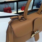 Delvaux-18-6 名媛必備brillant土黃色原版粒面牛皮橫款大號手袋