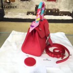 Delvaux-017-2 人氣熱銷brillant紅色原版粒面牛皮手提單肩包