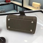 Delvaux-015-2 潮流百搭手工車線brillan深灰色色原版TOGO皮手提單肩包