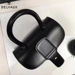 Delvaux-04-5 時尚復古brilliant 黑色原版BOX光面牛皮手提單肩包