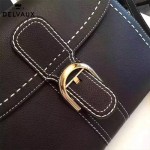 Delvaux-013-7 百搭新款手工車線brillan黑色原版TOGO皮豎款大號手袋