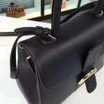 Delvaux-19-3 潮人必備新款brillant黑色原版牛皮豎款大號手提單肩包