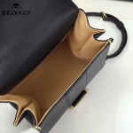 Delvaux-017-3 人氣熱銷brillant黑色原版粒面牛皮手提單肩包