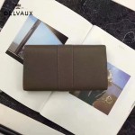 Delvaux-21-3 時尚復古Brillan Frence深灰色原版牛皮翻蓋錢包手拿包