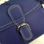 Delvaux-013-4 百搭新款手工車線brillan藍色原版TOGO皮豎款大號手袋