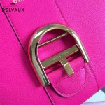 Delvaux-19 潮人必備新款brillant枚紅色原版牛皮豎款大號手提單肩包