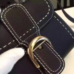Delvaux-015-6 潮流百搭手工車線brillan黑色原版TOGO皮手提單肩包