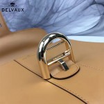 Delvaux-05-6 復古風brilliant 土黃色原版BOX光面牛皮大號手提單肩包