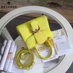 Delvaux-17-9 人氣熱銷brillant黃色原版粒面牛皮手提單肩包