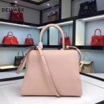 Delvaux-013-5 百搭新款手工車線brillan裸粉色原版TOGO皮豎款大號手袋