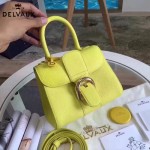 Delvaux-17-9 人氣熱銷brillant黃色原版粒面牛皮手提單肩包
