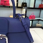Delvaux-18-3 名媛必備brillant藍色原版粒面牛皮橫款大號手袋