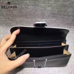 Delvaux-20-2 名媛必備Brillan Frence Box原單黑白配牛皮翻蓋長款錢包