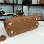 Delvaux-014-5 百搭新款手工車線brillan土黃色原版TOGO皮橫款大號手袋