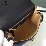 Delvaux-19-3 潮人必備新款brillant黑色原版牛皮豎款大號手提單肩包