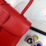 Delvaux-05-3 復古風brilliant 西瓜紅色原版BOX光面牛皮大號手提單肩包