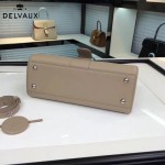 Delvaux-18-4 名媛必備brillant淺灰色原版粒面牛皮橫款大號手袋