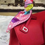 Delvaux-017-2 人氣熱銷brillant紅色原版粒面牛皮手提單肩包