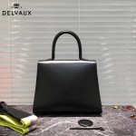 Delvaux-06-2 春夏專櫃定制款Brillant 彩虹系列黑色原版牛皮手提單肩包