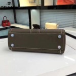 Delvaux-014-2 搭新款手工車線brillan深灰色原版TOGO皮橫款大號手袋