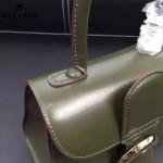 Delvaux-04-8 時尚復古brilliant 軍綠色原版BOX光面牛皮手提單肩包