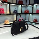 Delvaux-017-3 人氣熱銷brillant黑色原版粒面牛皮手提單肩包