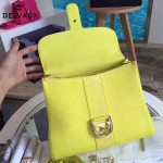 Delvaux-19-9 潮人必備新款brillant黃色原版牛皮豎款大號手提單肩包