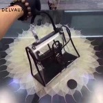 Delvaux-09 春夏時尚限量版brilliant X-ray原單透明果凍包大號手提包