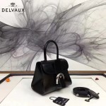 Delvaux-04-5 時尚復古brilliant 黑色原版BOX光面牛皮手提單肩包