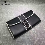 Delvaux-20-2 名媛必備Brillan Frence Box原單黑白配牛皮翻蓋長款錢包