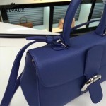 Delvaux-18-3 名媛必備brillant藍色原版粒面牛皮橫款大號手袋