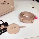 Delvaux-05 復古風brilliant 裸粉色原版BOX光面牛皮大號手提單肩包