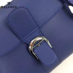 Delvaux-19-5 潮人必備新款brillant藍色原版牛皮豎款大號手提單肩包