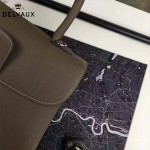 Delvaux-19-7 潮人必備新款brillant深灰色原版牛皮豎款大號手提單肩包