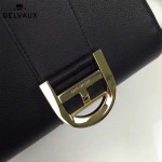 Delvaux-017-3 人氣熱銷brillant黑色原版粒面牛皮手提單肩包