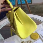 Delvaux-17-9 人氣熱銷brillant黃色原版粒面牛皮手提單肩包