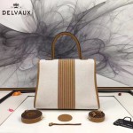 Delvaux-012 最新爆款純手工編織絲麻配原版牛皮豎款大號手提單肩包