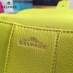 Delvaux-19-9 潮人必備新款brillant黃色原版牛皮豎款大號手提單肩包