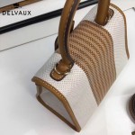 Delvaux-010 最新爆款純手工編織絲麻配原版牛皮小號手提單肩包