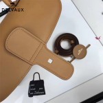 Delvaux-05-6 復古風brilliant 土黃色原版BOX光面牛皮大號手提單肩包