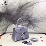 Delvaux-04-2 時尚復古brilliant 芋頭色原版BOX光面牛皮手提單肩包