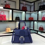 Delvaux-017-5 人氣熱銷brillant藍色原版粒面牛皮手提單肩包